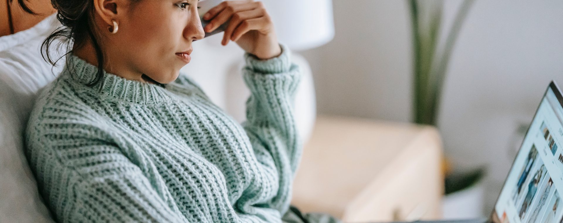 Frustrated Woman Looking at computer