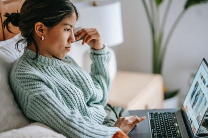 Frustrated Woman Looking at computer