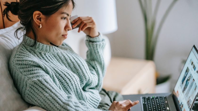 Frustrated Woman Looking at computer